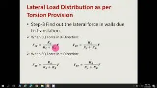 Lecture-12 Lateral Load Distribution as per Torsion Provision (Wind & Seismic Analysis)