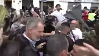 Spanish King Felipe, Queen & PM attacked in Valencia where 200 people died in the floods.