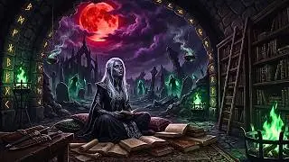Hidden Chamber Under Ruined Chapel as Blood Moon Rises | Gothic Ambience for Writing & Focus