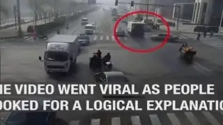 car accident and crash - Car levitating mystery