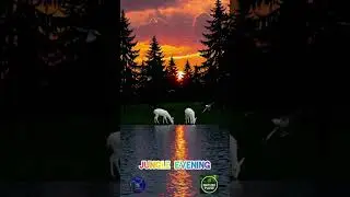 Golden Sunset Lake with Deer, Rabbits & Ducks | Relaxing Nature 4K | #shorts #youtubeshorts #nature