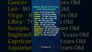 Zodiac Signs & Their Updated Life Expectancy (2026 Editions)#zodiac​ #astrology​ #horoscope​ #tarot​
