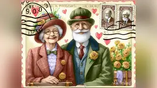 9/24/25 Time-Lapse Procreate Coloring ~Vintage Postcard