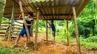 Orphan Boy. Tuan Builds a Chicken Coop with the Help of His Neighbor