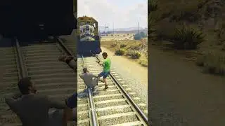 LIFE INVADER AND MICHAEL VS TRAIN | Can Life Invader Stop The Train ?| #gta5 #shorts #viral
