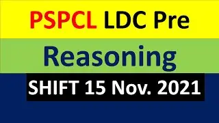 PSPCL Ldc Pre | Shift 3 | 15 Nov. 2021 | Reasoning | Previous Question | By Prince Aggarwal | Yadu's