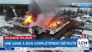 Incendie &agrave; Saint-C&eacute;lestin: une usine de produits de bois part en fum&eacute;e