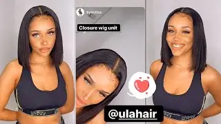 Straight Bob Wig Review!🙌🏾 Affordable & Laid Transparent Lace Closure Wig! #Ulahair