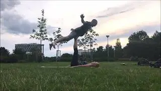 Easy acroyoga L-basing flow ladybase
