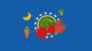 Animated Healthy Food Blue Screen - Green Screen Footage