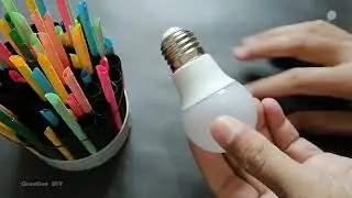 Make lamp shade with straw DIY Room Decoration Paper Lamp Idea