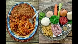 Anelletti al forno. Baked Sicilian pasta rings.