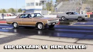 SBC CHEVY POWERED '65 BUICK SKYLARK SURPRISES HEMI POWERED '76 PLYMOUTH DUSTER! 608 CLUB! BYRON!