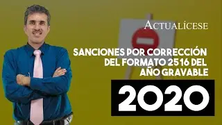 Sanciones por correcci&oacute;n del formato 2516 del a&ntilde;o gravable 2020