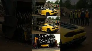 Lamborghini vs Shredder 😱💥 | Will It Survive? #SupercarTest #Shorts #carcrashes