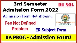 SOL Third Semester Admission Problems With Solution | College Updates