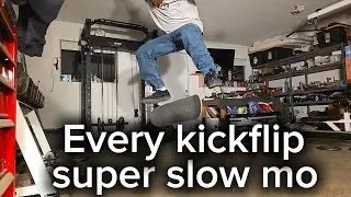 Every kickflip in super slow mo #skateboarding #slowmo 