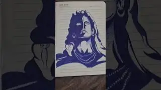 🙏🏼Mahadev Ball pen Sketch  | Ballpen Sketch of Shiva 🔱 #mahadev #ballpensketch #lordshiva