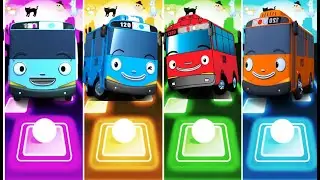 Tayo The Little Bus - Green 🆚 Yellow 🆚Red 🆚 Blue Bus 🎶 Tiles Hop EDM Rush Gameplay 🎯💥