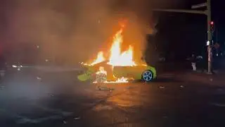 Chevy camaro goes up in smoke burnout fail