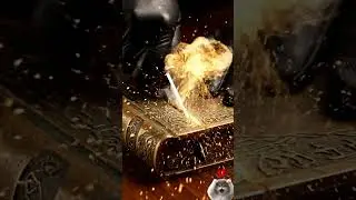 Cutting an Ancient Bronze Book &mdash; Sparks, Sound, and ASMR Precision.  #asmr #satisfying #relax