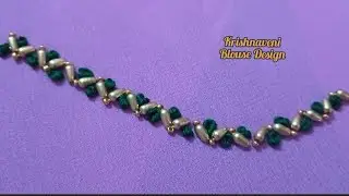 Simple & Easy Blouse Neck Design Thread Beads Work #subscribe 