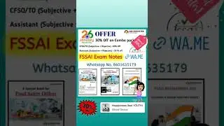 FSSAI Notes | FSSAI CFSO & Technical Officer Notes...