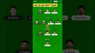 LSG VS CSK DREAM 11 TEAM PREDICTION | LSG VS CSK DREAM 11 TEAM #shorts #cricket #short #ipl