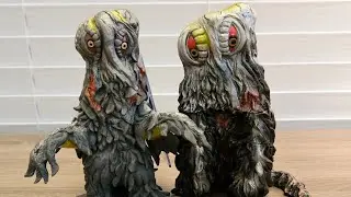 bandai Japan 2022 hedorah 1971 vs bandai America 2007 hedorah 1971 figure fight