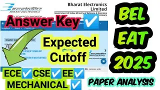 BEL EAT 2025 📢 EXPECTED CUTOFF ☑️ PAPER ANALYSIS ☑️ BEL Non Executive Exam Cutoff☑️ BEL Exam Result