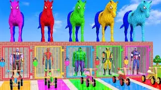 Long Slide Game with Cow Elephant Gorilla Hippopotamus Tiger 3d Animal Game Funny 3d Animals