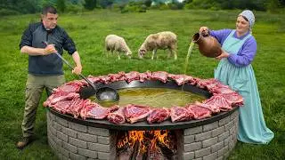 Cooking A Massive Lamb Pilaf For a Mountain Village Feast!
