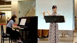 パンの笛／ムーケ　窪田香織(フルート) 山田千愛(ピアノ)  【神戸ハーバーランド みなとの音楽会】デュオこうべストリートピアノ前
