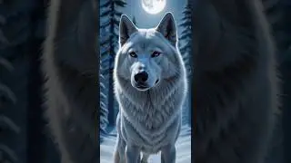 The Lone White Wolf: A Majestic Howl Under the Full Moon 🐺🌕 #shorts