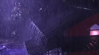 No Ads Rain Sounds for Sleeping - Deep Sleep with Heavy Rain & Thunder on Metal Roof at Night