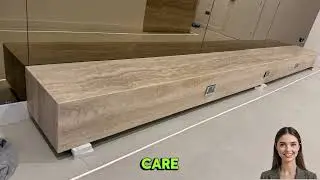Stunning Travertine Marble Reception Desk Install | #luxury  #interiordesign #london  #romestones