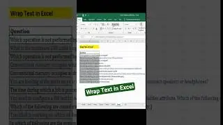 Wrap Text in Excel