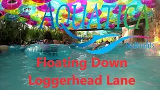 Aquatica SeaWorld Orlando Florida- Floating Down on Tubes Down Loggerhead Lane Lazy River July 2024