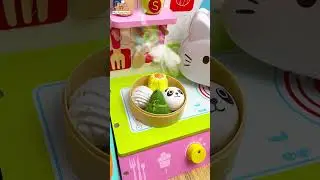 ASMR Hello Kitty Kitchen play set mini oven dimsum #asmrroleplay #asmrsounds