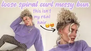 curly messy bun tutorial for thin hair (easy and cute!!)