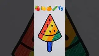 🍓🍋🍊🥒👣 Satisfying Art #shorts #video #viral #creative #colors #brush #painting #creativeartemoji