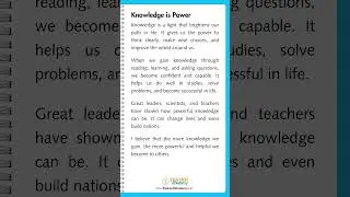 📝 Write an Essay on Knowledge is Power 🧠 | Easy English Essay Writing for Students #shorts #english