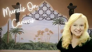 A Mediterranean mural I painted in a elevator foyer.  #art