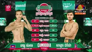 Sagar Pariyar (Blue) Nepal 🇳🇵vs🇰🇭 Combodia Hang Sam-an Kun Khmer 63.5kg