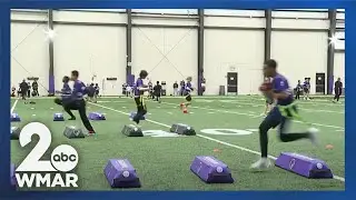 Ravens and Toyota hold flag football clinic for military kids