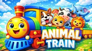 Animal Train Song 🚆🐶 | Learn Animals for Kids | Fun Train Cartoon | KIDOO KINGDOM