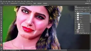 Digital painting Hair tutorial 2021 |Photoshop Digital Painting | Hair Stroke Path | Samantha