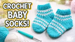 How to Crochet Baby Socks for beginners | easy crochet baby socks 