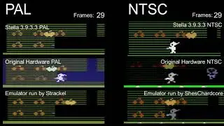 Mr. Do! Atari PAL vs. NTSC comparison