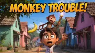 Monkey trouble Munna&rsquo;s Crazy Comedy Journey&rdquo; |hindi story #cartoon #funny 